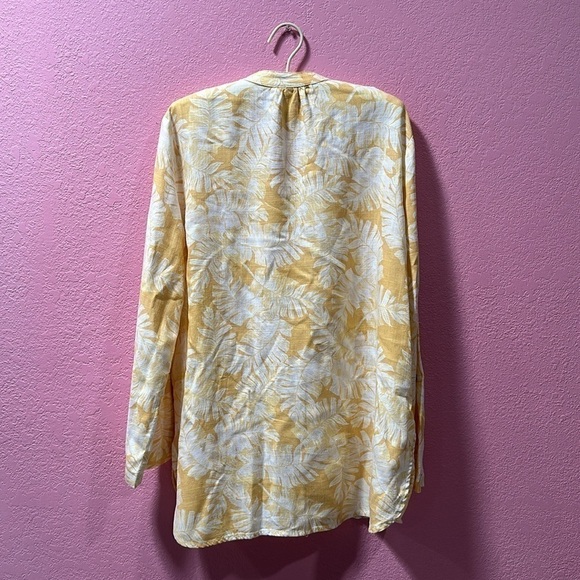RUBY RD. Women’s White/Yellow Floral Hawaiian V-Neck Tunic Size L - Picture 3 of 5